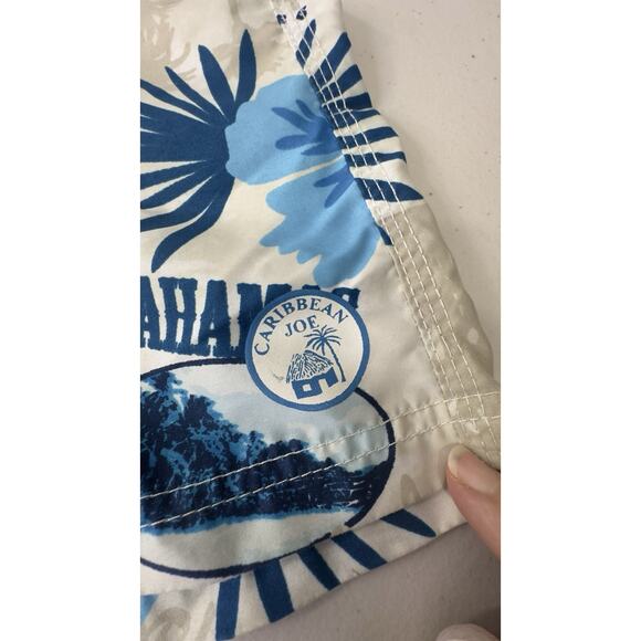 Caribbean Joe L Board Shorts Swim Trunks Lined Vintage Cars Miami Bahamas Floral - Picture 13 of 13